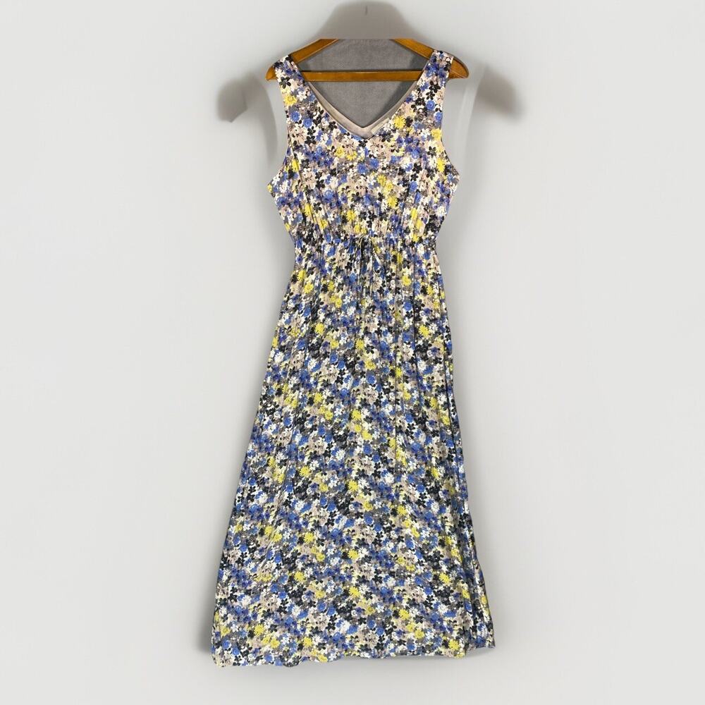 Lucky Brand Sleeveless Floral Print Maxi Dress M Summer Boho Festival Cottage